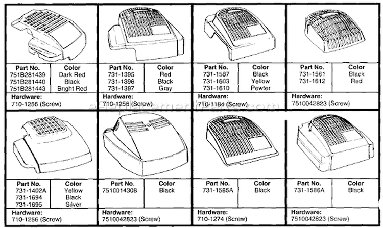 Page B Diagram and Parts List for 126-849C401 1996 Yard Man Lawn Mower
